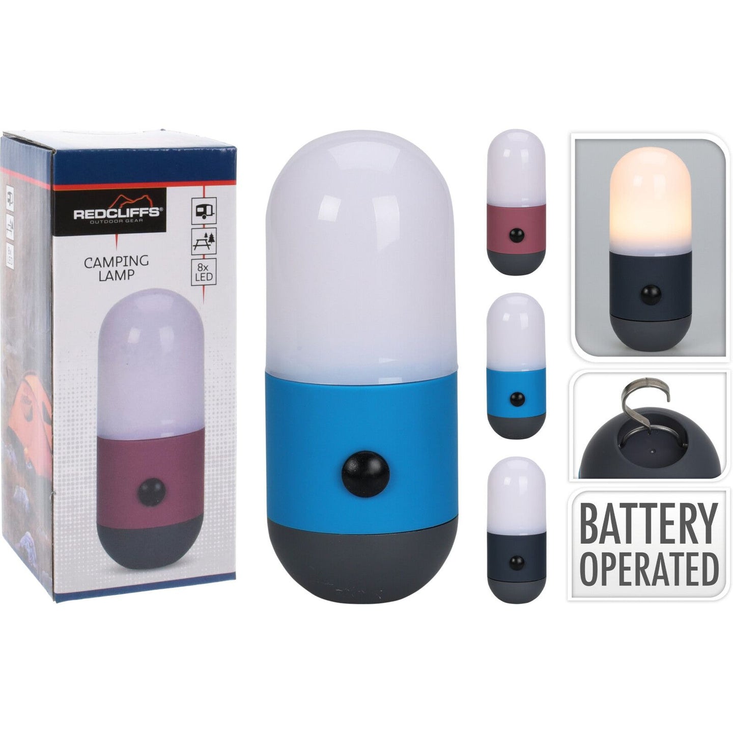 Pill Design Camping Lantern With Hanging Hook