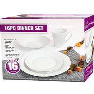 16 Piece White Porcelain Dinner Set