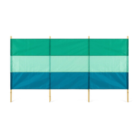 4 Pole Green Striped Eco Friendly Windbreak