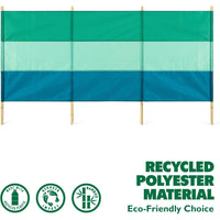4 Pole Green Striped Eco Friendly Windbreak
