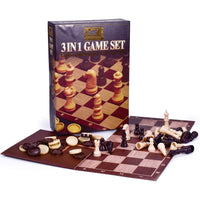 3 in 1 Classic Game Set - Chess / Draughts / Noughts & Crosses