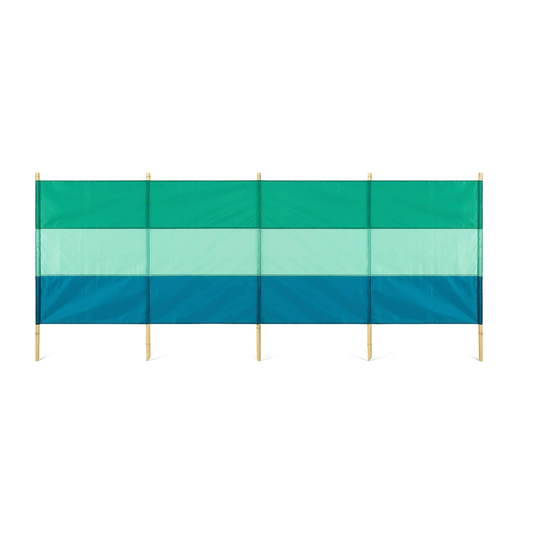 5 Pole Green Striped Eco Friendly Windbreak – Caramarine
