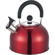2.5 Litre Stainless Steel Whistling Kettle with Folding Handle - Assorted Colours