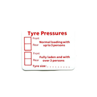 Tyre Pressure Sticker - 60 x 48mm