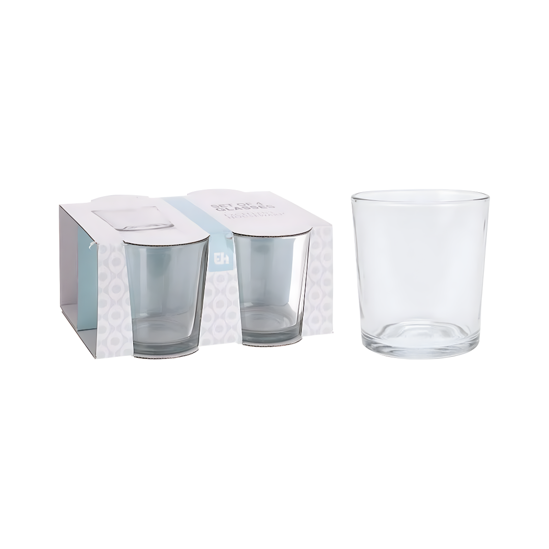 280ml Short Glass Tumblers 4pk