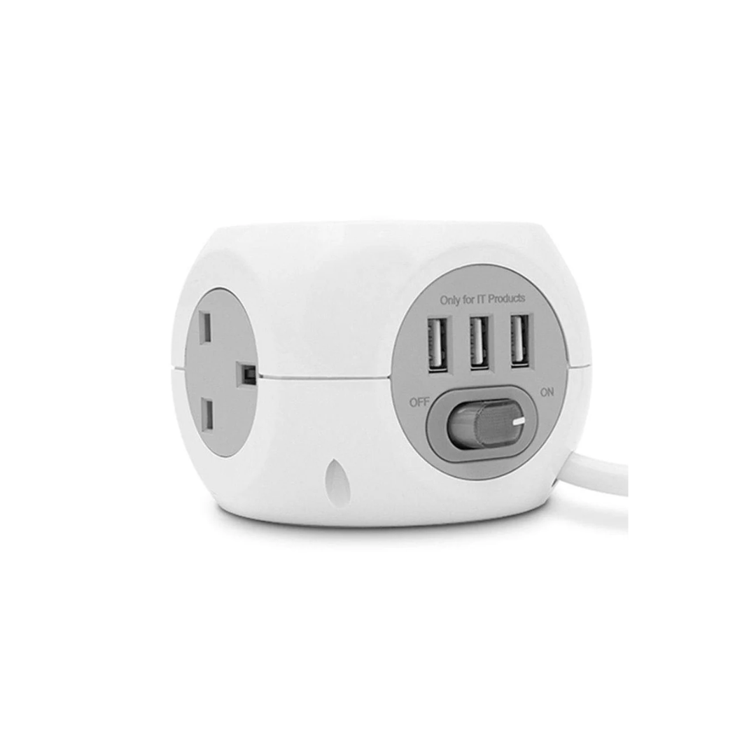 Cube Extension Socket with 3 USB Ports