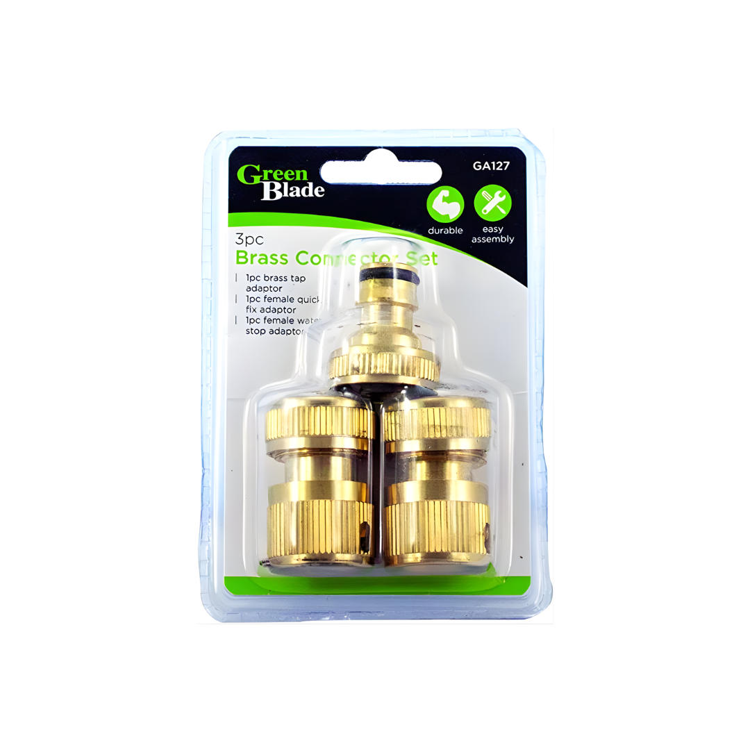Brass Tap Connector Set - 3 Piece