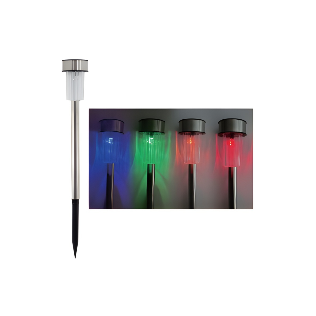 10pc Colour Changing Stainless Steel Solar Lights