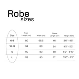 What size changing robe am i? This guide gives you SALTIE changing robe exact sizes