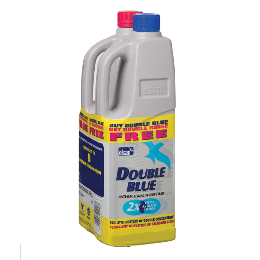 Elsan Twin Pack 2L Double Blue with FREE Double Rinse
