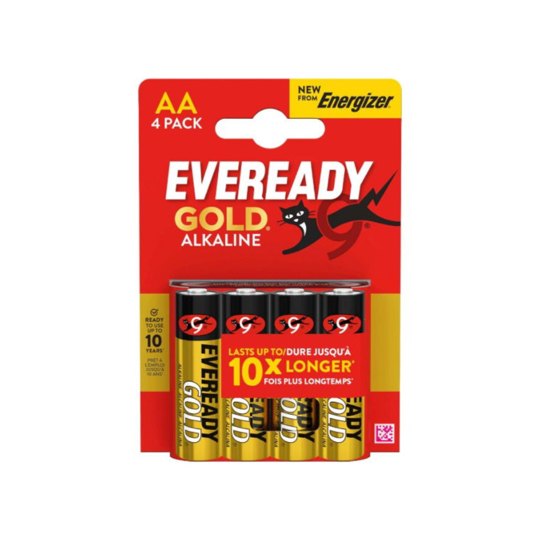 Eveready Size AA Alkaline Gold Battery (Pack of 4)