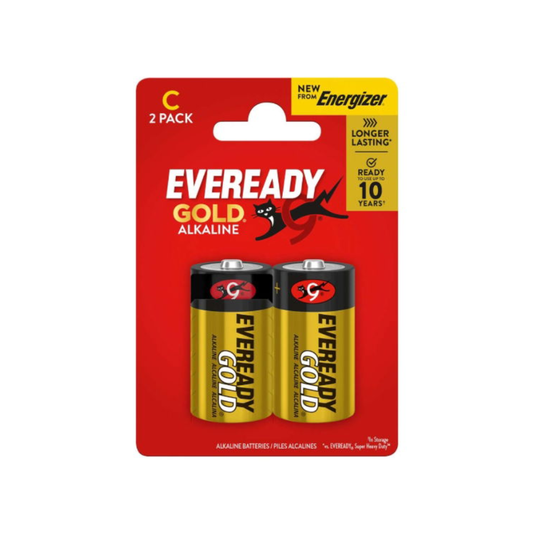 Eveready Size C Alkaline Gold Batteries (Pack of 2)