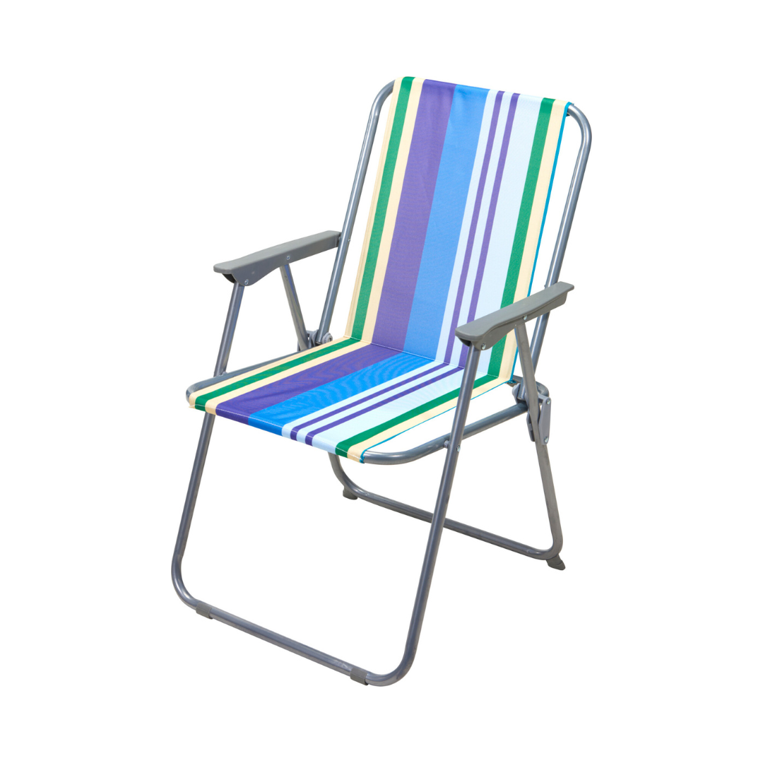 Striped Folding Deck Chair