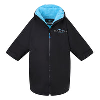 Saltie Junior Changing Robe - Black/Cyan