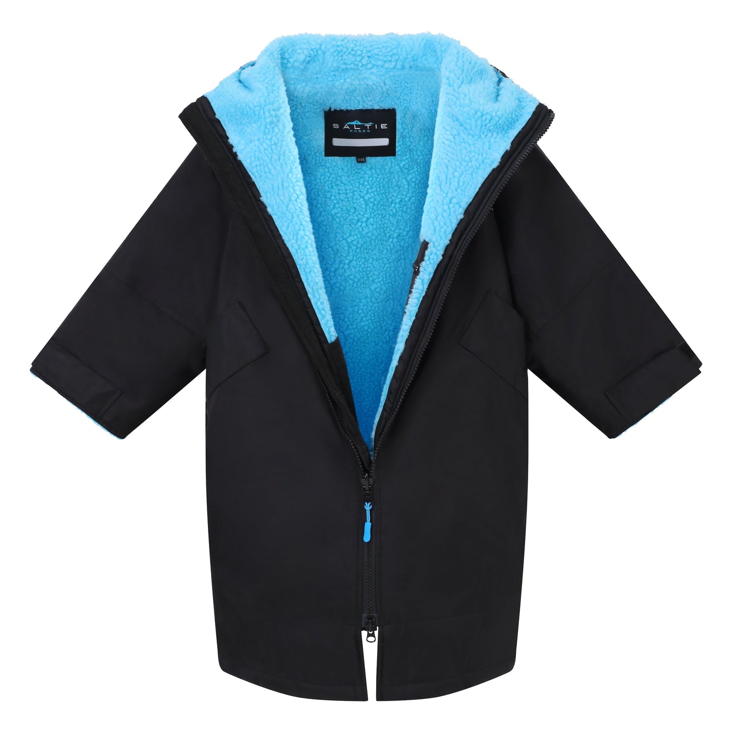 Saltie Junior Changing Robe - Black/Cyan