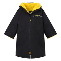 saltie junior waterproof changing robe. 100% recycled and quite possibly the best changing robe on the market