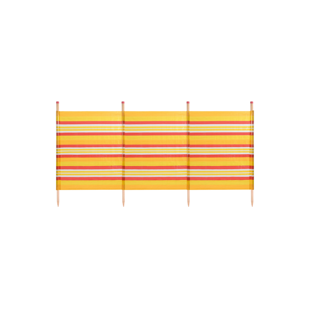 4 Pole Standard Windbreak - Yellow Stripe