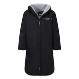 SALTIE Changing Robe in grey, weather resistant, perfect for changing on the beach and made using 100% recycled materials. The SALTIE changing robe is designed keep you warm and dry during your sea swim, beach walks and all of your outdoor adventures.