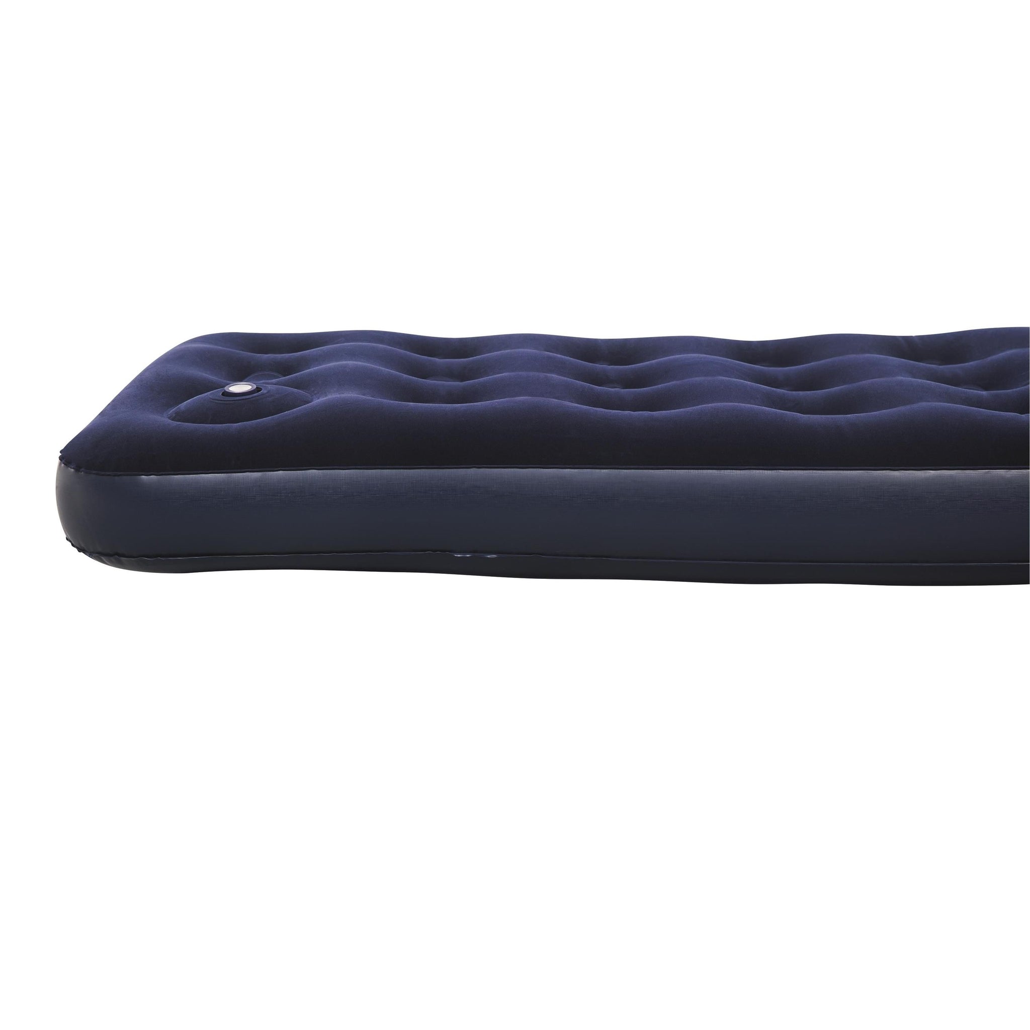 Single Flocked Airbed with Built in Pillow & Pump