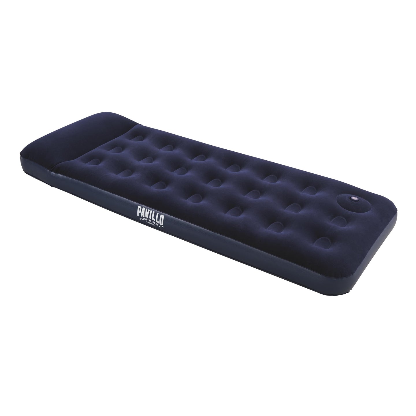 Single Flocked Airbed with Built in Pillow & Pump