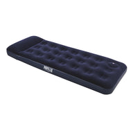 Single Flocked Airbed with Built in Pillow & Pump
