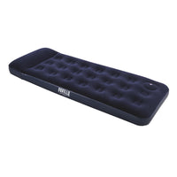 Single Flocked Airbed with Built in Pillow & Pump
