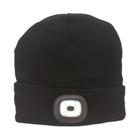 Beanie With Rechargeable LED Light - Black