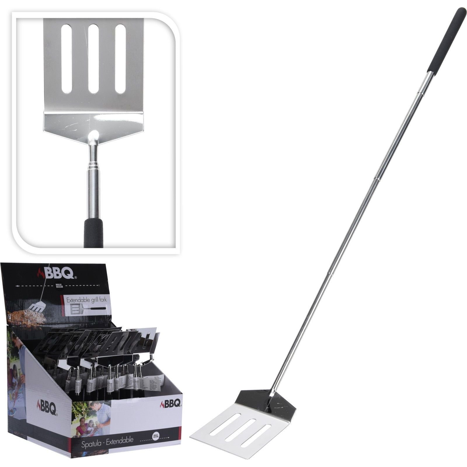 Telescopic Extending BBQ Spatula CDU of 24