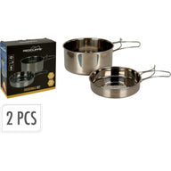 2 Piece Stainless Steel Camping Cook Set