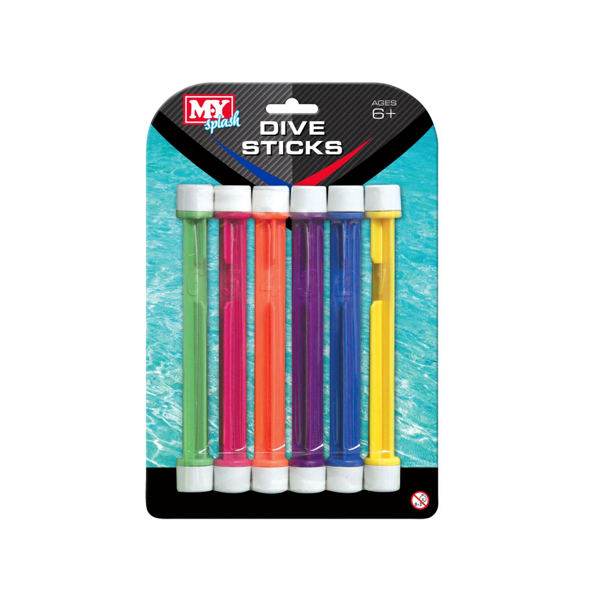 Water Dive Sticks - Pack of 6 on card