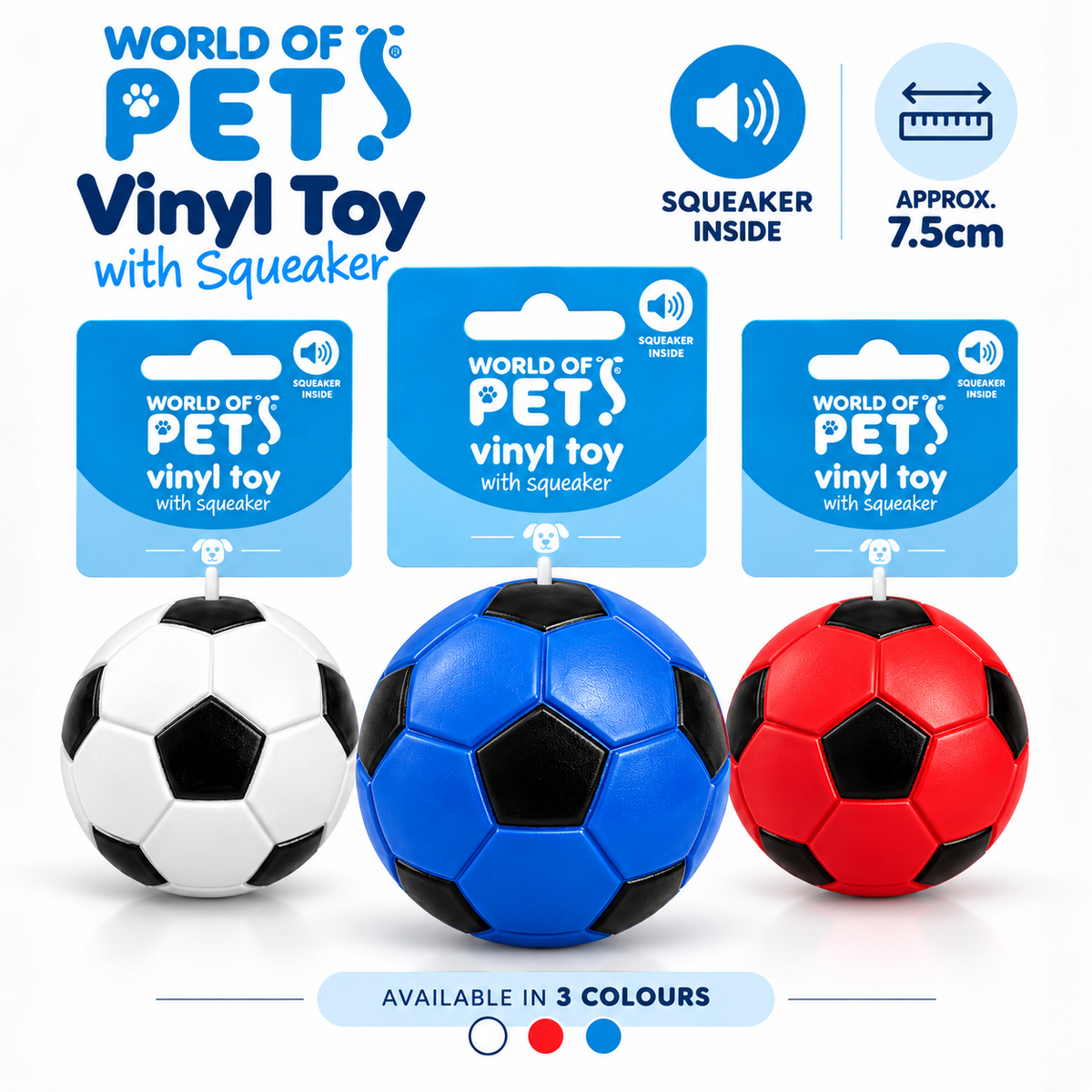Vinyl Football Dog Toy with Squeaker – 7.5cm