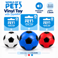 Vinyl Football Dog Toy with Squeaker – 7.5cm