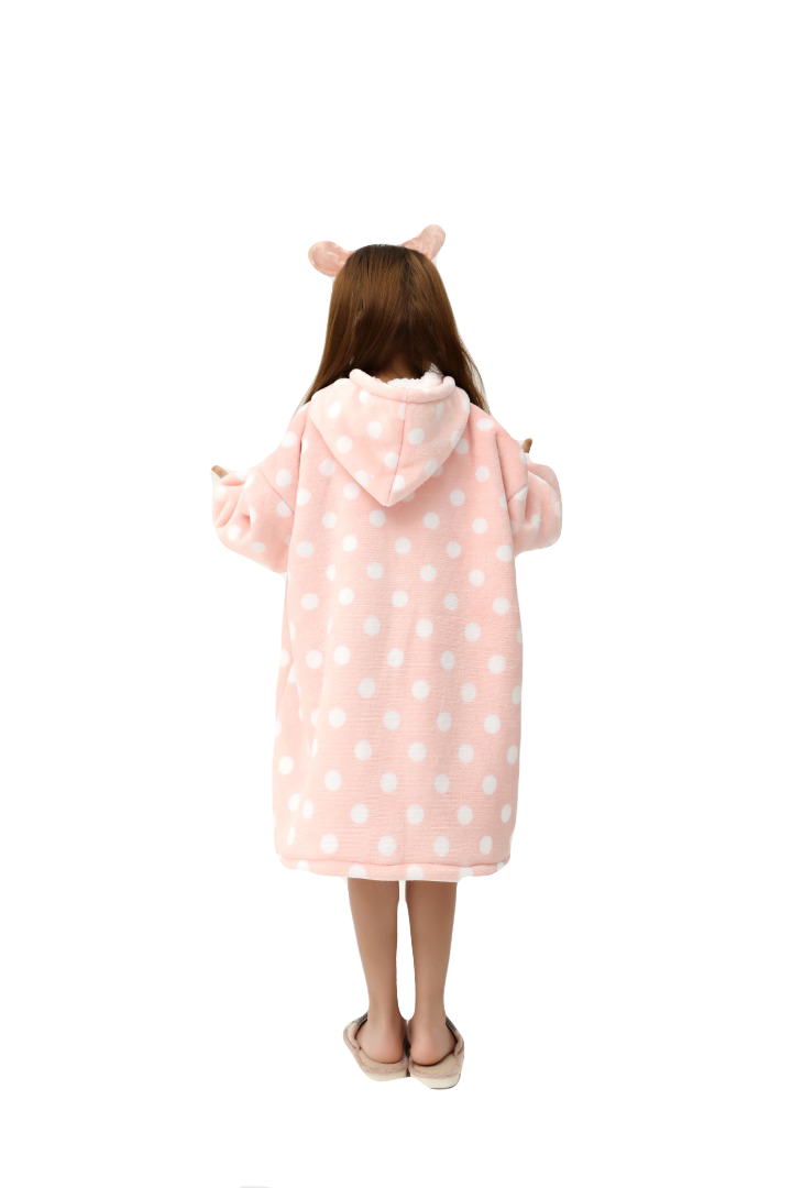 Junior/ Toddler Big Cosie - Pink & White Spot