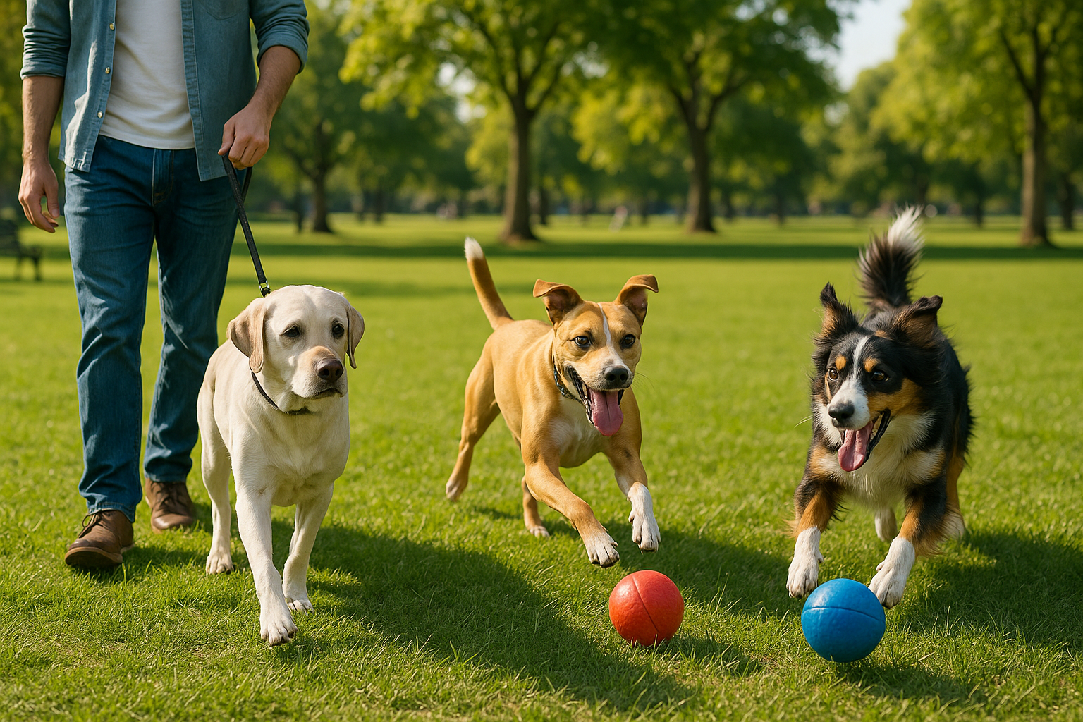no, less dogs, maybe 3 dogs, one being walked with lead and 2 chasing balls