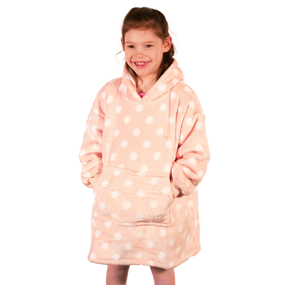 Junior/ Toddler Big Cosie - Pink & White Spot